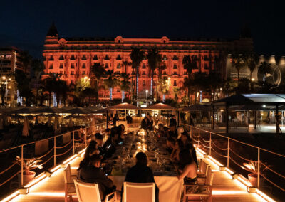 Évènement Roberto Cavalli sur le beach club du Carlton à Cannes lors du Festival de Cannes 2022